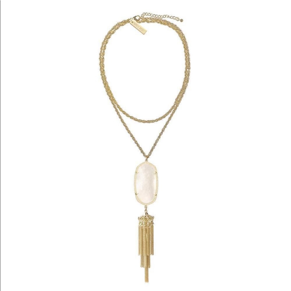 Kendra Scott Rayne Necklace xx Ivory Mother of Pearl & Gold metal